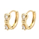 Brass Micro Pave Clear Cubic Zirconia Hoop Earrings for Women EJEW-E295-20KCG-1