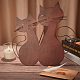 鉄のヴィンテージの家の装飾  猫の形  暗赤色  315x18x310mm DJEW-WH0007-48-4