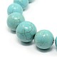 Окрашенные синтетические бирюзовые круглый шарик нити G-N0077-01-1
