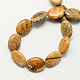 Flat Oval Gemstone Natural Picture Jasper Stone Beads Strands G-S113-17-2