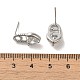 Micro cuore ottone spianare orecchini zirconi EJEW-H128-01P-3