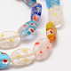 Chapelets de perle de millefiori en verre manuelles X-LAMP-G108-07-3