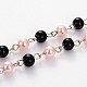 Glass Pearl Round Beads Chains for Necklaces Bracelets Making AJEW-JB00114-02-1