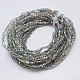 Faceted Cube Half Rainbow Plated Crystal Glass Beads Strands EGLA-F013-F04-2