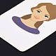 紙のピアスディスプレイカード  イヤリングホルダーカード  女の子の模様と長方形  紫色のメディア  9x6x0.03cm  穴：5mmと1mm DIY-B061-05J-4