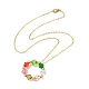 Colorful Acrylic Beaded Ring Pendant Necklaces NJEW-JN04596-01-2