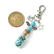 Glass Wishing Bottle with Synthetic Turquoise inside Pendant Decorations HJEW-JM01741-01-3