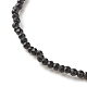 Bracelet extensible en perles de spinelle noir naturel pour femme BJEW-JB07420-01-2
