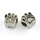 Tibetano stile cane in lega di zinco impronte perline europei MPDL-R038-008AS-RS-1