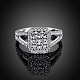 Trendy Rectangle 925 Sterling Silver Cubic Zirconia Finger Rings RJEW-BB16653-8-4