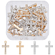 Superfindings 48 pendentif en forme de croix en alliage de 3 couleurs avec motif de croix en strass FIND-FH0007-72-1