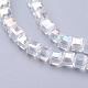 Chapelets de perles en verre électroplaqué EGLA-D018-4x4mm-01-3
