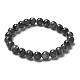 Bracelets extensibles en perles de larvikite naturelles&nbsp;BJEW-K212-B-046-6