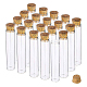 空のガラス瓶  木製のカバー付き  ウィッシングボトル  透明  2x13.35cm  容量：約30ミリリットル  20個/箱 AJEW-BC0005-36B-1