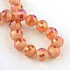 Faceted Round Electroplate Glass Bead Strands EGLA-S130-10mm-01-2