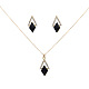 Stud Earrings and Pendant Necklaces Jewerly Sets SJEW-L192-01-1