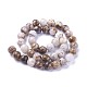 Chapelets de perles en bois pétrifié amérique naturelle G-P430-08-D-1
