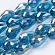Electroplate Glass Beads Strands X-EGLA-D015-15x10mm-31-3