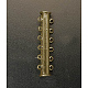 1連真鍮製スライドロッククラスプ  マルチ連アクセサリー用  6の穴  アンティークブロンズ  12mm  穴：36x7mm KK-Q270-4-1