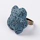 Adjustable Star Lava Rock Gemstone Finger Rings RJEW-I007-08-2