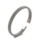 304 плоская сетчатая цепочка из нержавеющей стали в форме открытого браслета-манжеты для женщин BJEW-C0033-04P-1