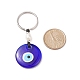 Handmade Lampwork Blue Evil Eye Keychain Key Ring KEYC-JKC00385-02-2