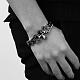 Punk Rock Style 316L Surgical Stainless Steel Curb Chain Cross Link Bracelet for Men BJEW-BB03784-5