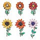 FINGERINSPIRE 6PCS Rhinestone Sew On Patches Sunflower Colorful Crystal Applique Handmade Sunflower Rhinestone Applique Crystal Patches for Handmade DIY Crafts Clothes Shoes Jeans Hats Decor PATC-FG0001-26-1