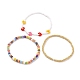 Set di braccialetti di perline elasticizzati con semi di vetro in stile 3pcs 3 BJEW-JB07667-4