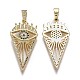 Brass Micro Pave Clear and Black Cubic Zirconia Pendants X-ZIRC-A011-42G-2