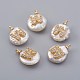 Natural Cultured Freshwater Pearl Pendants PEAR-F008-30G-W-1