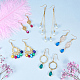Sunnyclue 1 boîte bricolage 6 paires de lustre boucles d'oreilles pendantes bohèmes faisant des kits comprennent des perles de goutte de pierres précieuses de coquille DIY-SC0002-44-5