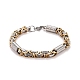 Ion Plating(IP) 304 Stainless Steel Column Links Bracelet with Byzantine Chains for Men BJEW-G649-01G-1