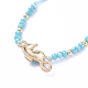 Verstellbare geflochtene Perlenarmbänder aus Nylonfaden BJEW-JB05156-01-3