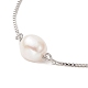 Bracciale scorrevole ovale con perline di perle naturali BJEW-JB09315-01-4