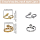 Sunnyclue 8 pieza 2 conjuntos de anillos de puño de acero y aleación de pulpo de estilo RJEW-SC0001-18-2