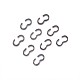 鉄のクイックリンクコネクター  チェーンパーツ  ナンバー3形の留め金  ガンメタ色  7.5~8x4x1~2mm IFIN-TA0001-06B-3