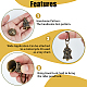 SUPERFINDINGS Biker Hanging Charms Kit Including 4pcs Brass Lion Bell Pendants and 4pcs Key Rings DIY-FH0004-77-4