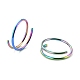 Rainbow Color Double Nose Ring for Single Piercing AJEW-C010-02M-03-3