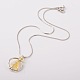 Alloy Natural Gemstone Pendant Necklaces NJEW-JN00907-2