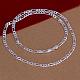 Популярные серебряные ожерелья для цепей Figaro из латуни для мужчин NJEW-BB12714-22-1