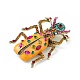 Pin de esmalte de escarabajos con pedrería JEWB-P016-06AG-02-3