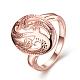 Real Rose Gold Plated Brass Oval Finger Ring for Women RJEW-BB06484-7RG-1