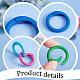 PandaHall Elite 24Pcs 12 Colors Spray Painted Alloy Spring Gate Rings FIND-PH0009-68-4