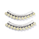 Antique Silver Plated Alloy Curved Tube Beads PALLOY-J628-B01-1