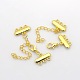 3 Strands 6-Hole Plating Zinc Alloy and Brass Ends with Chains PALLOY-N0102-01G-2