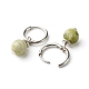 Boucles d'oreilles en perles de jade naturel qinghai pour cadeau femme fille EJEW-JE04607-02-3