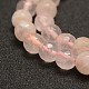 Boutons de perles de quartz de rose naturelle facetté G-F449-8mm-3