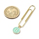 Flat Round with Number 0~9 Alloy Enamel Pendant Bookmarks AJEW-JK00303-3