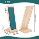 取り外し可能な竹製スラントバックネックレスディスプレイスタンド  ペンダントネックレスホルダーオーガナイザー  ベルベットソフトマット付き  長方形  グリーン  完成品：9.8x10.8x26.5cm NDIS-WH0001-14-2